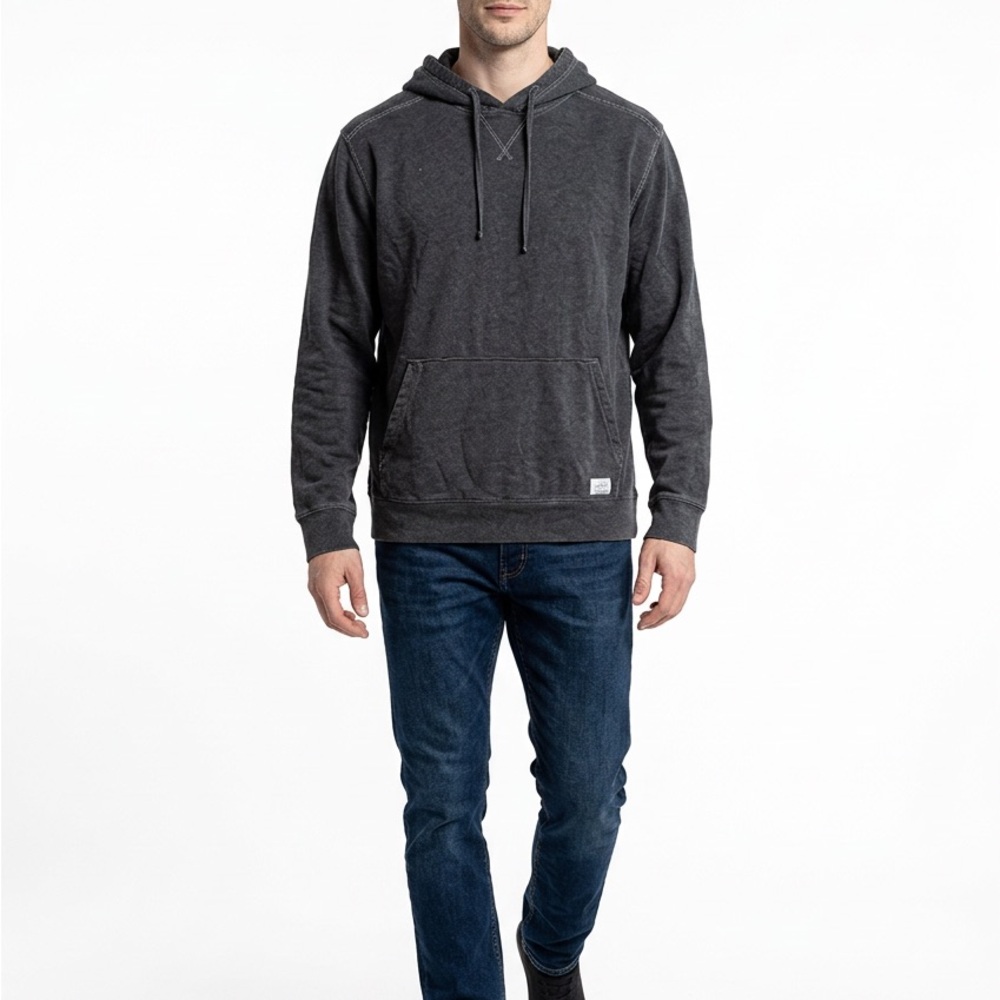 Eddie Bauer Charcoal Gray Hooded Pullover Sweatshirt - Men xl
